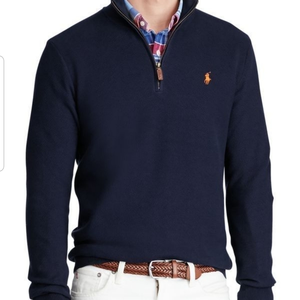 RALPH LAUREN zip up black sweater